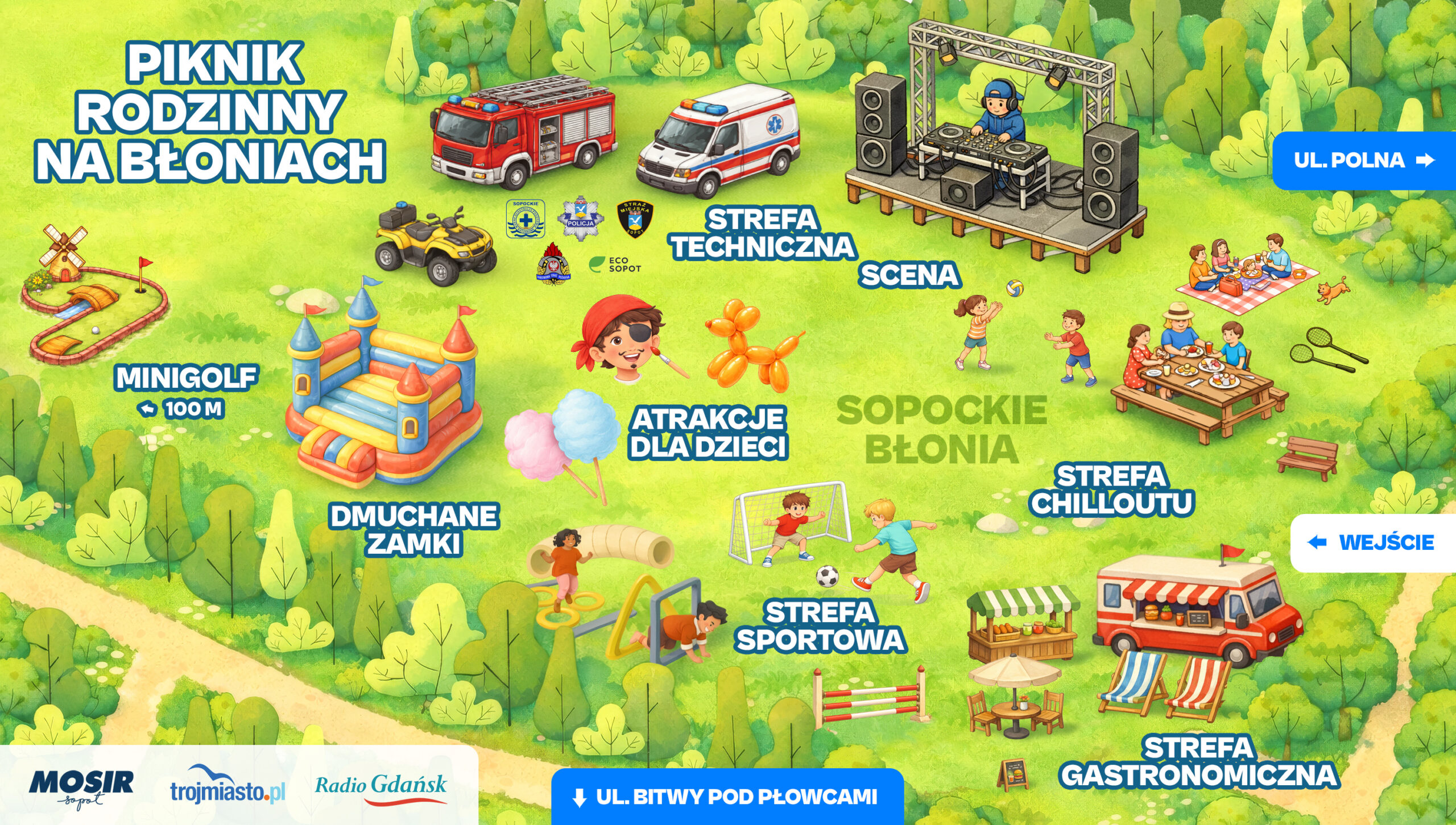 majówka na błoniach mapa